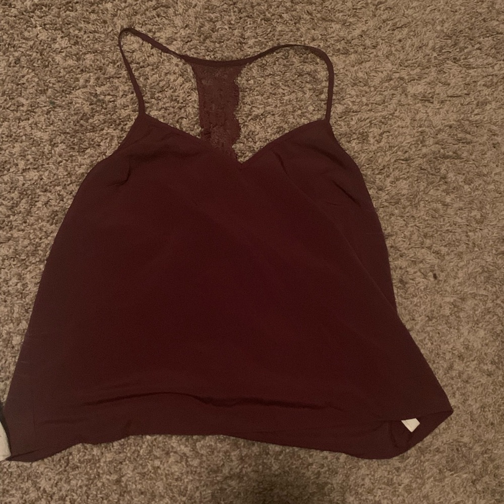Maroon colored tank top